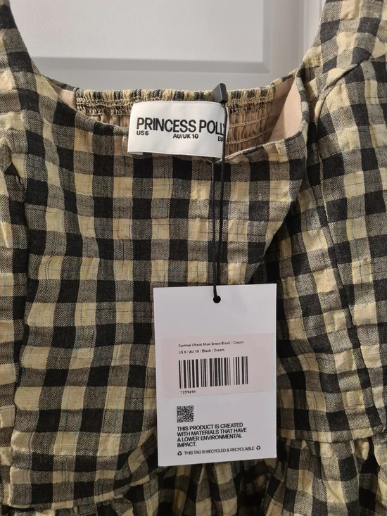 Princess Polly Gingham Square-Neck Maxi Dress in Black and Cream - Picture 7 of 7